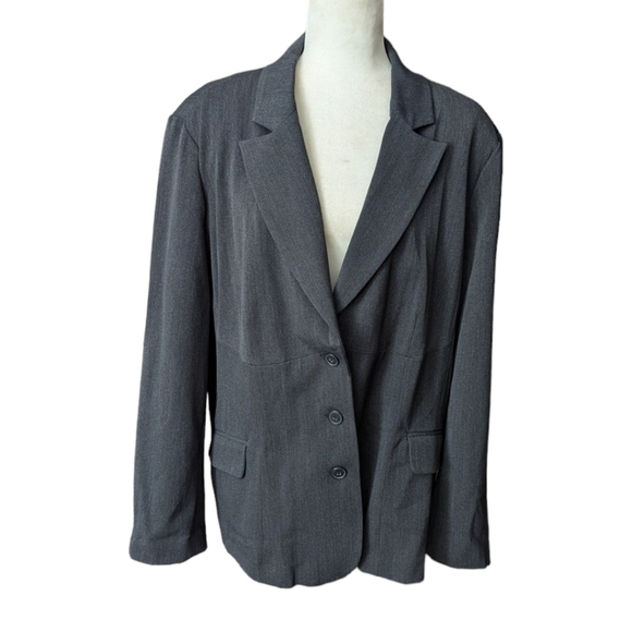 Lane Bryant charcoal gray long classic career plus size blazer New NWT sz 22/24 - Picture 12 of 13
